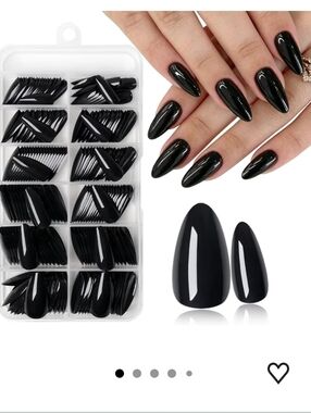 Glossy Black Stiletto Press-On Nails - 240pc